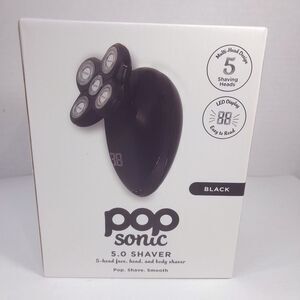 NEW Pop Sonic 5.0 Shaver 5-Head Face Head Body electric razor Rechargeable Black